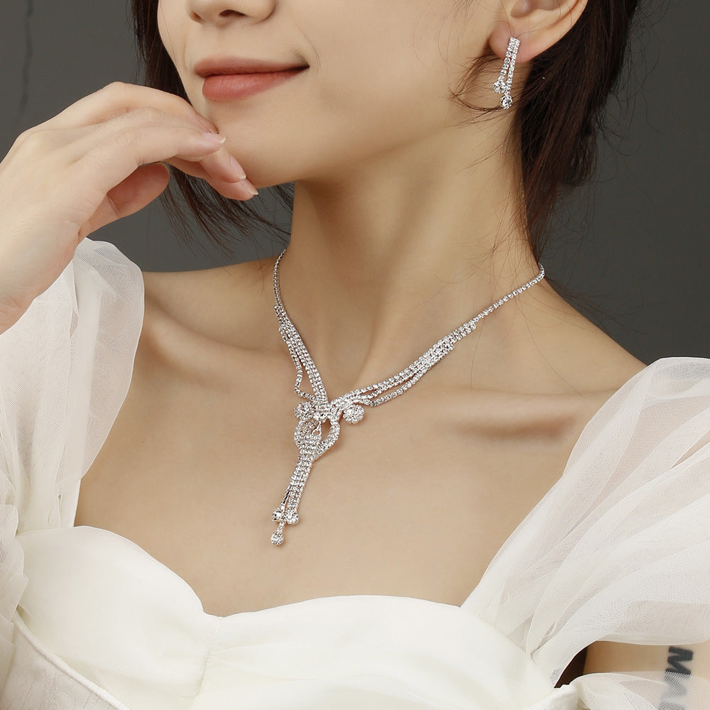 Ensemble de bijoux CZ 3Pcs pour les femmes Multi Layer V