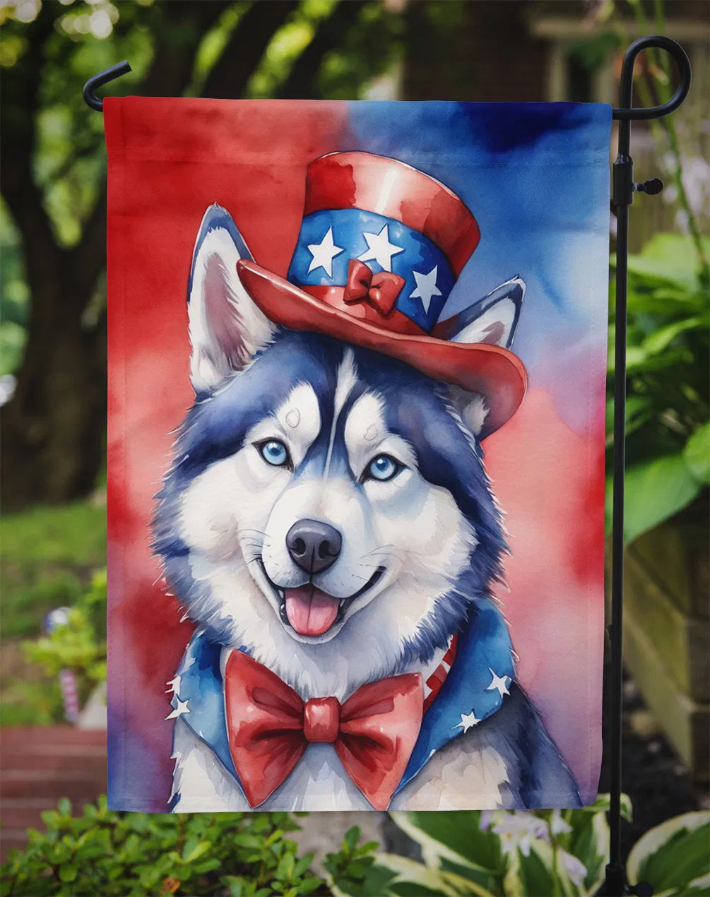 Sibérie Husky Patriotique American Garden Drapeau Boîte aux lettres Drapeau décoratif Drapeau de triage Banner Out