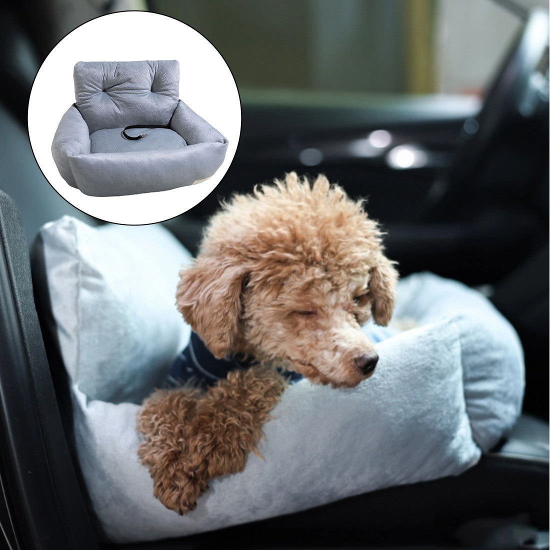 Siège de voiture de chien Booster Soft Plush Travel Bed Lavable Pet Siège de sécurité