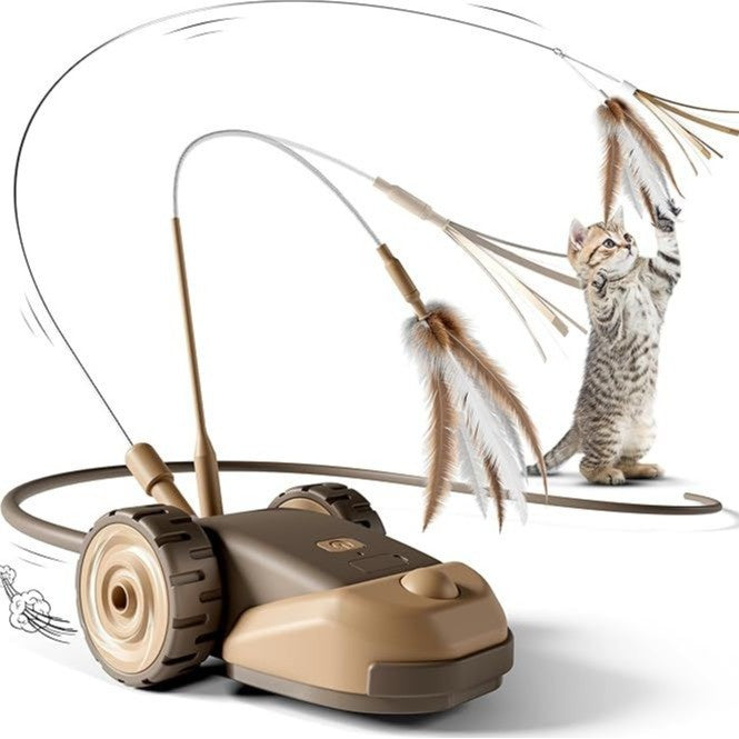 Voiture électrique intelligente télécommandée avec jouet filaire pour chats