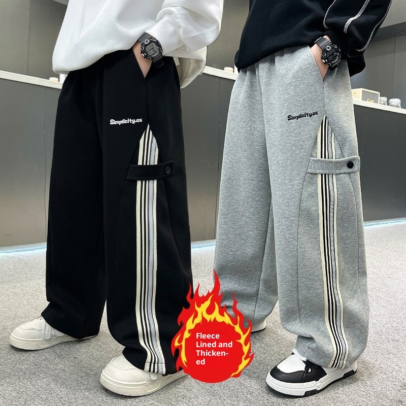 Sweatpants à jambes droites de mode pour garçons