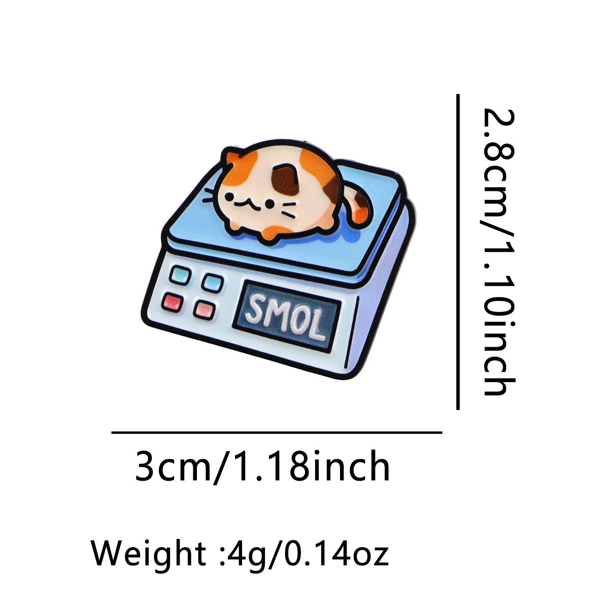 Cute Cartoon Peser Cat Metal Brooch Minimalist Design