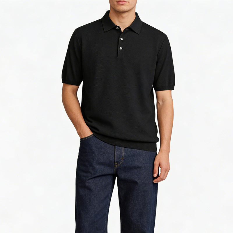 Hommes Soie Lyocell Tencel Blend T-shirt manches courtesBlouse