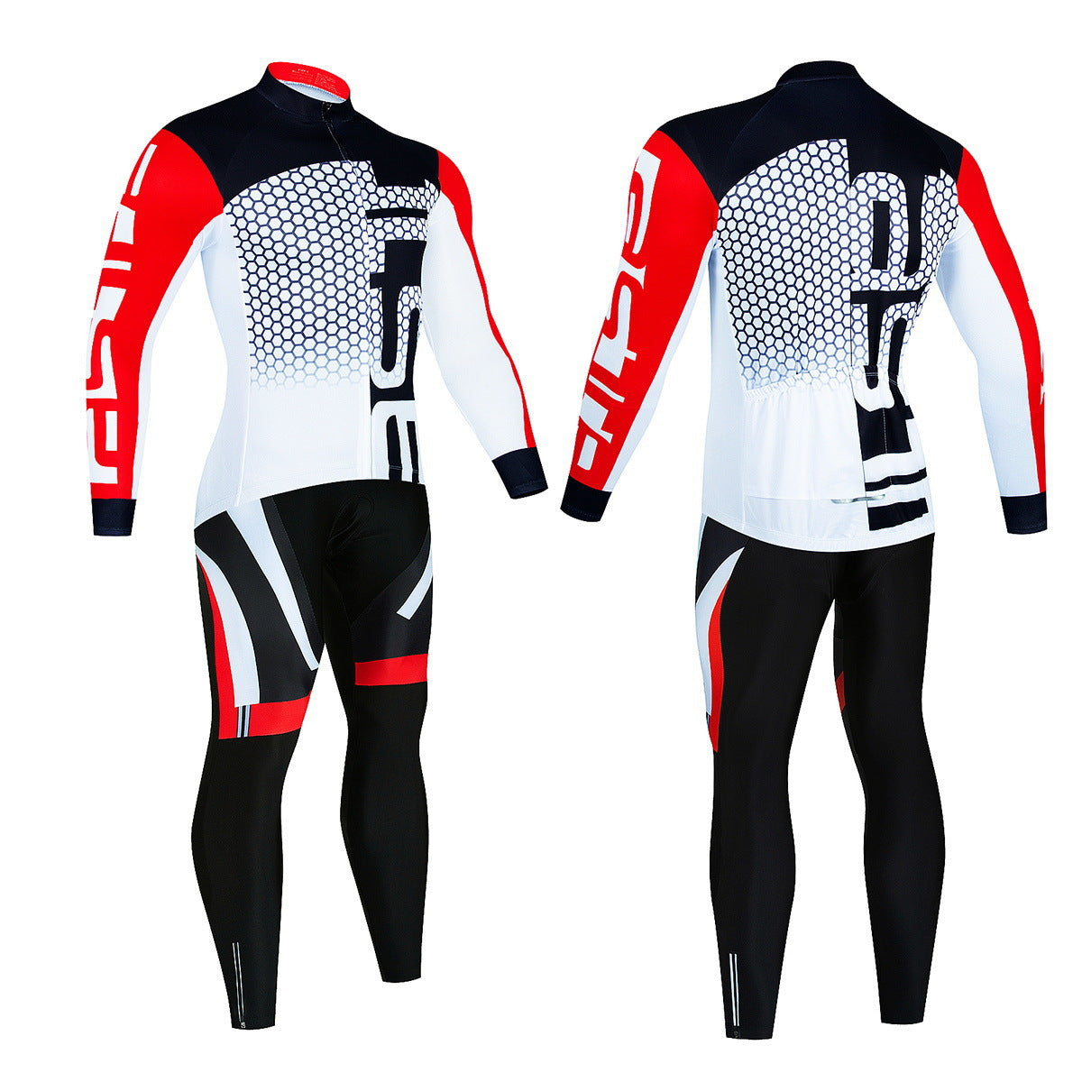 Haut de manches longues du Jersey d'équitation pour hommes et pantalons Wicking Suspender vélo respirant