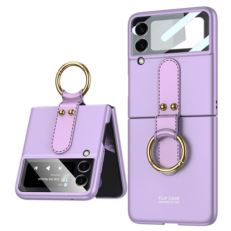 Coque de téléphone mobile pliant simple et créative gelé dur Shell couleur solide