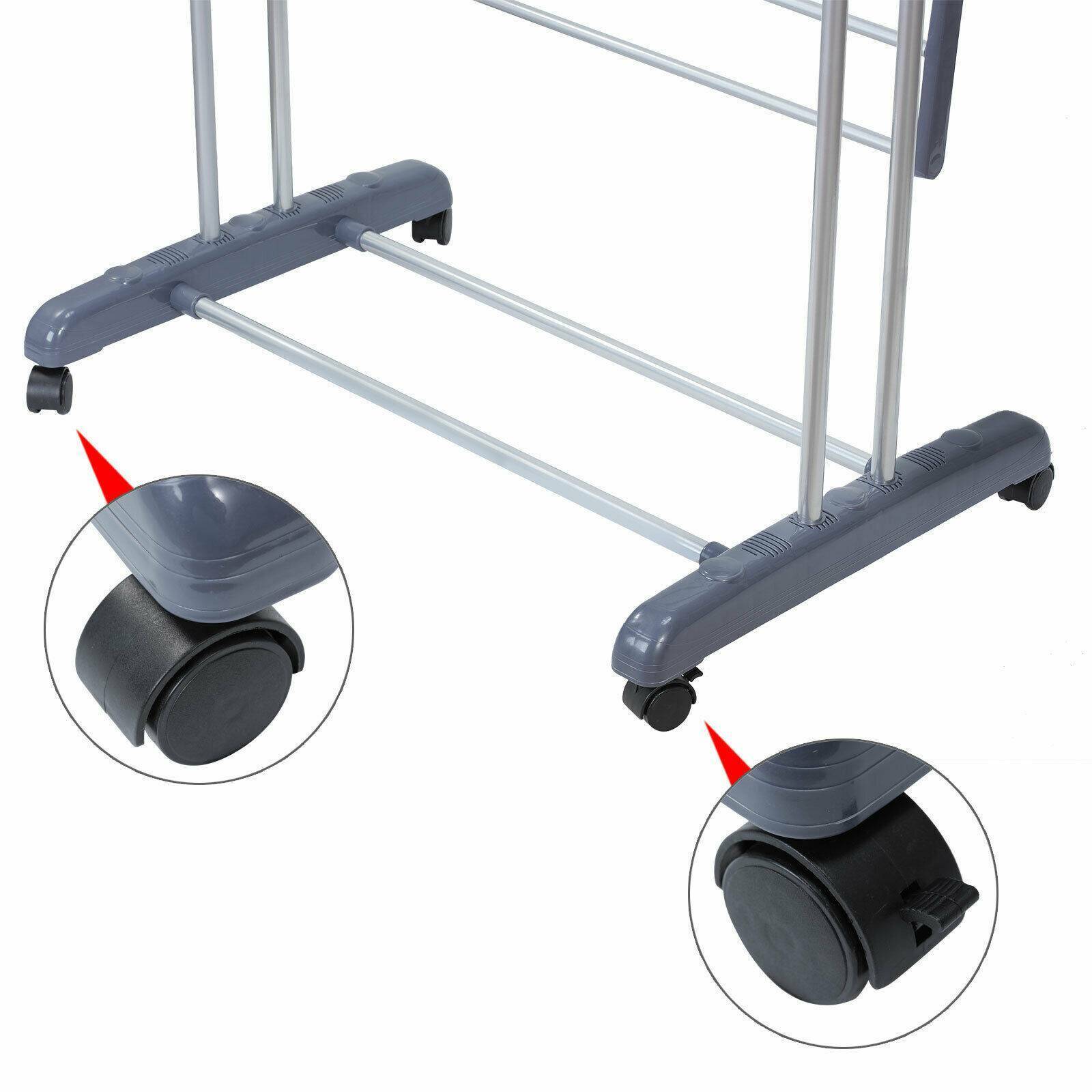 3 niveaux de vêtements pliables Sac de séchage Mobile tour de sèche-linge avec roues verrouillables et Si