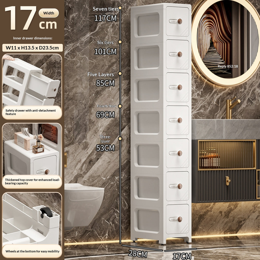 Cabinet de rangement en plastique multi-tier style tiroir salle de bains