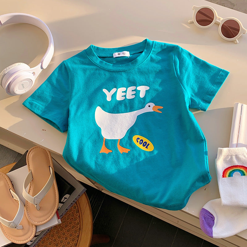 T-shirt pour enfants Imprimé mode Mignon de dessin animé populaire