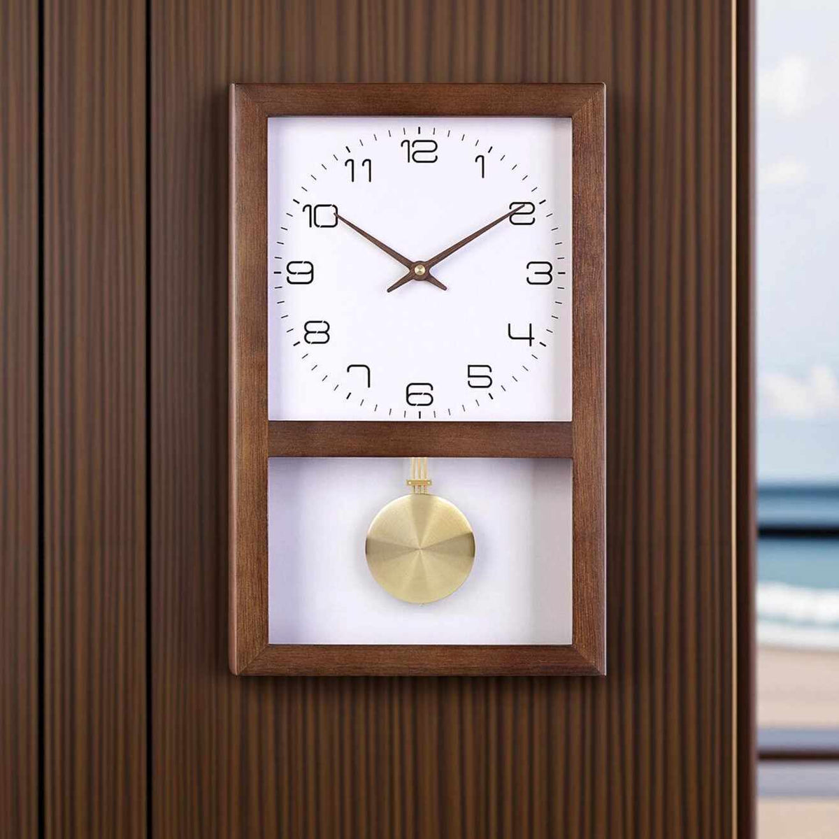 Minimalist Japanese Style Versatile Vintage Solid Wood Wall Clock