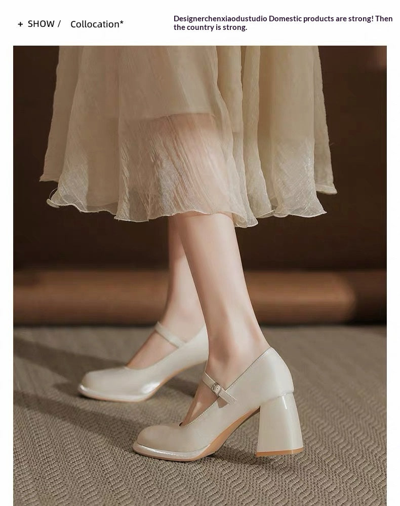 Plateforme imperméable pour femmes Mary Jane High Heels