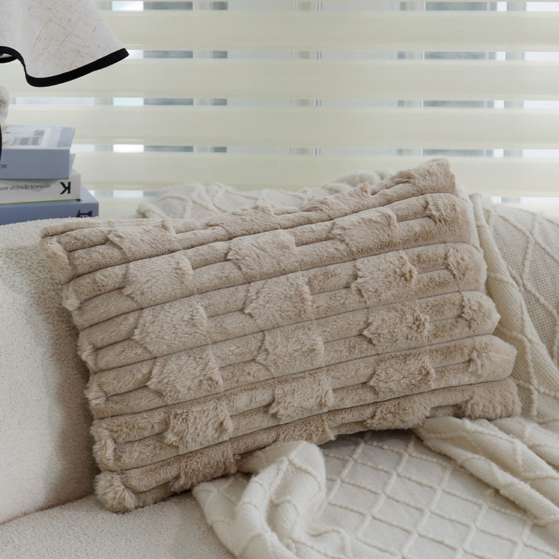 Couverture d'oreiller en peluche haut de gamme pour l'hiver