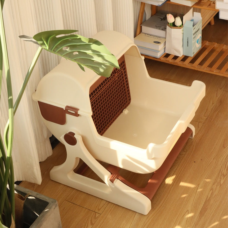 Ouvert Tilting Chat Toilette Extra Grande Boîte semi-automatique