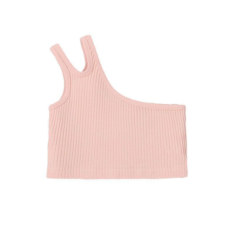 Tops casual en coton à couleur solide pour les filles