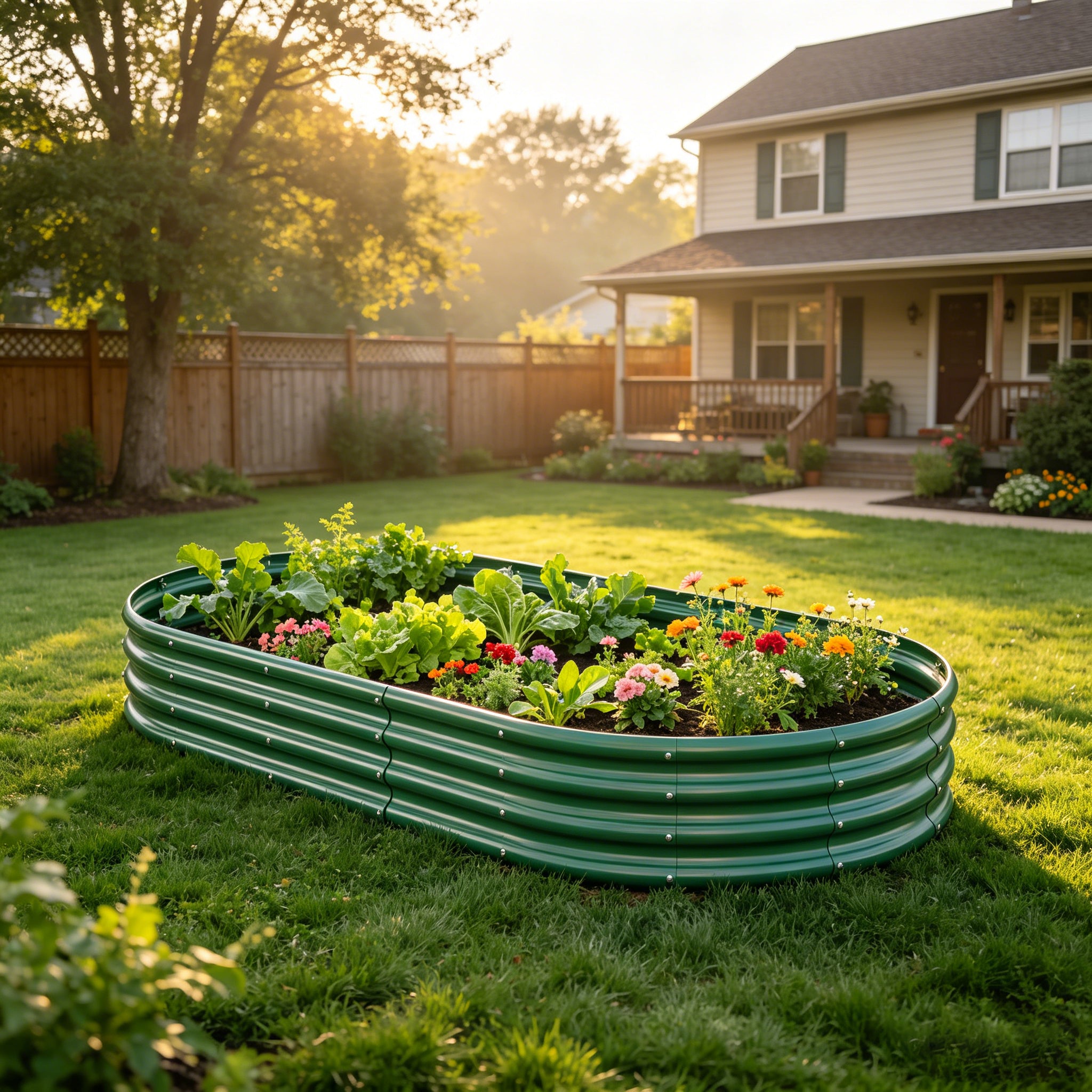 Lit de jardin surélevé galvanisé 8x4x1ft - Boîte de planteur métallique pour légumes