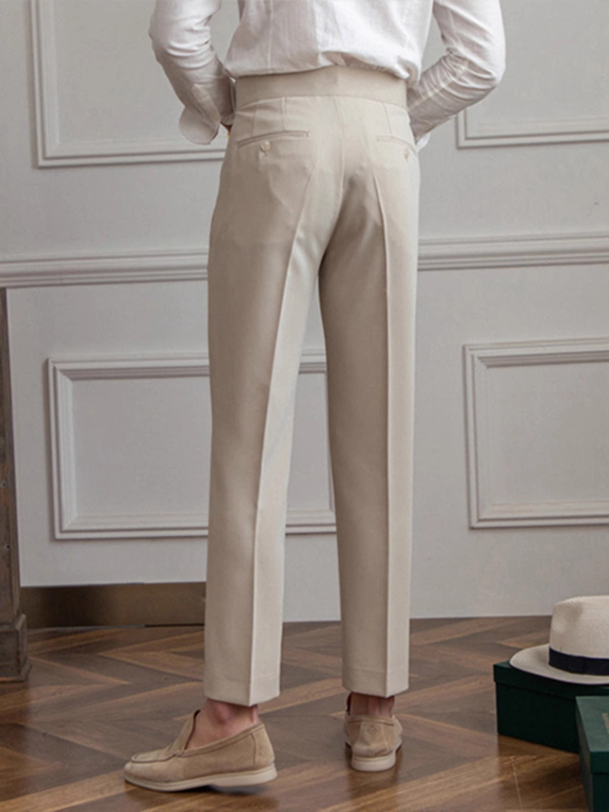 Printemps et automne Style coréen Pantalons Casual Hommes Commuter Anti-rides Homme Vintage Napl