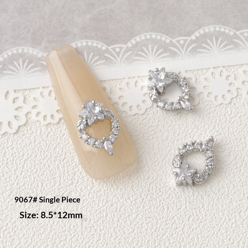 Argent Zircon Bow Nail Art Accessoires