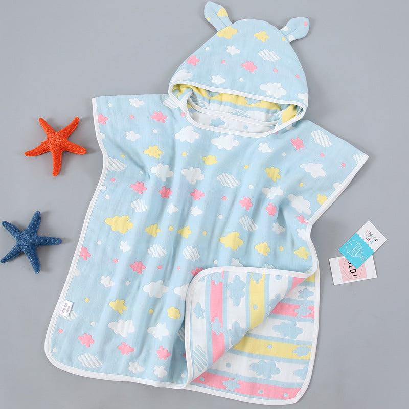 Cape de serviette de bain pour enfants avec cap Pure Cotton Gauze