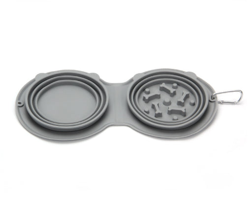 Collapsible Silicone Pet Bowl Dog Food Water and Food Anti-Tip Cat Bowl