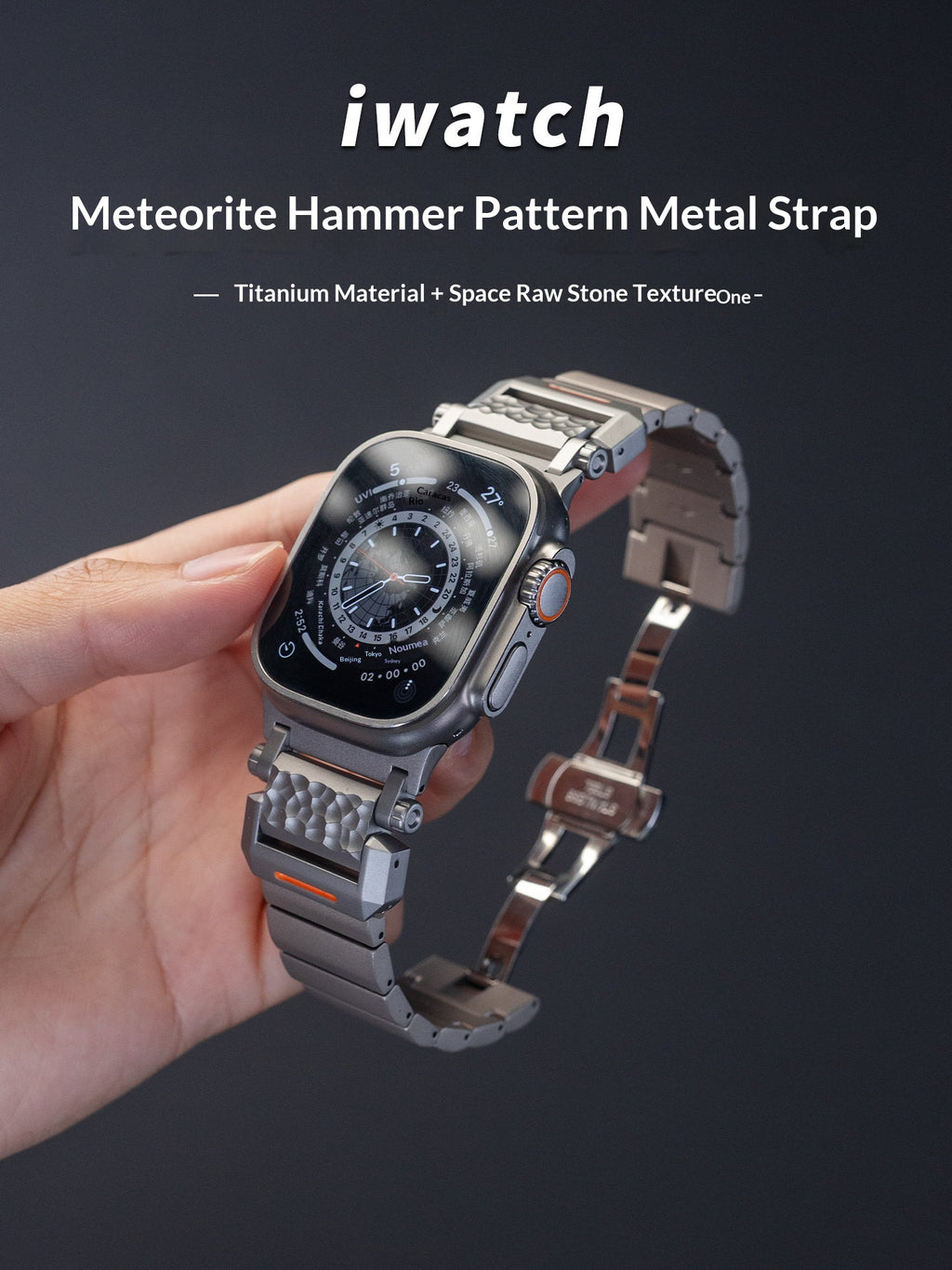 Météorite Bracelet de montre en titane métal