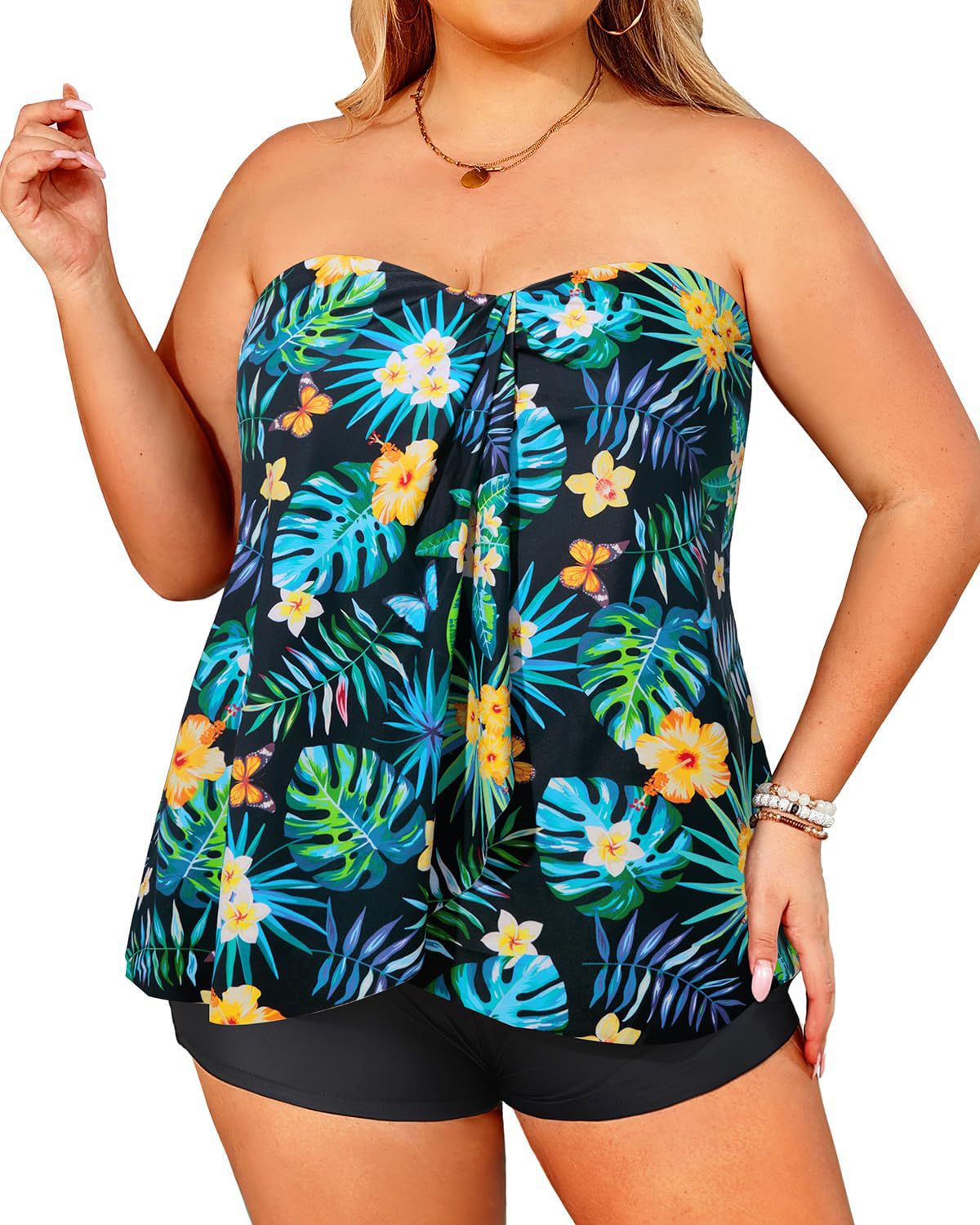 Leisure Resort Deux-pièces boxer de maillot de bain Slips Backless Halter Style