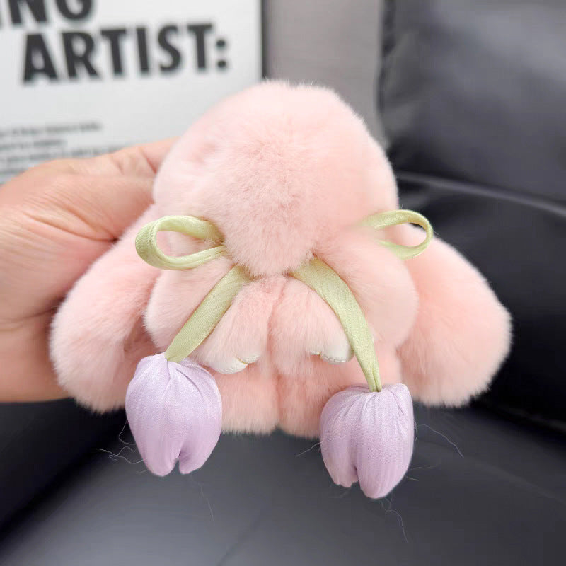 Pendentif en peluche mignon petit lapin porte-clés