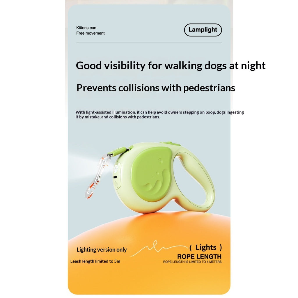 5m laisse rétractable pour animaux avec lampe de poche