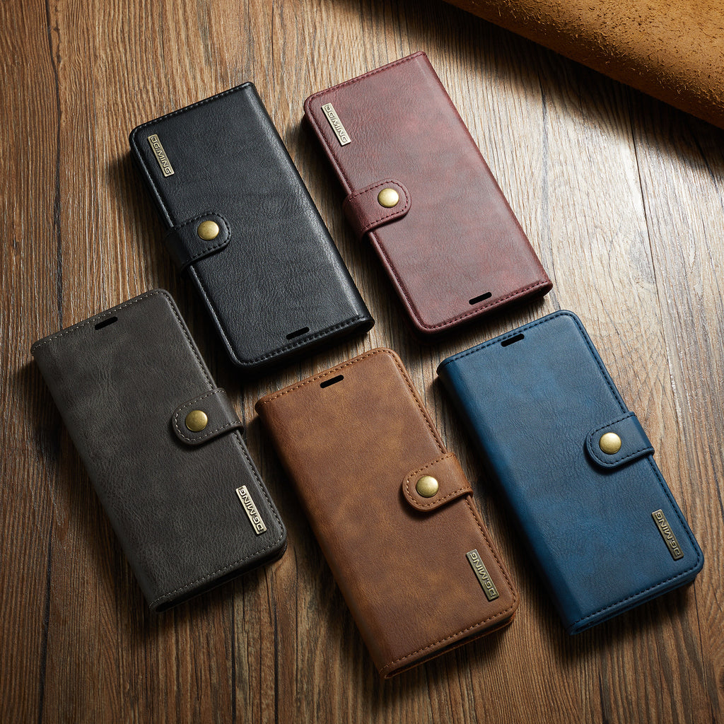 Flip-style carte fente Magnetic-clip Double usage en cuir synthétique cas de téléphone