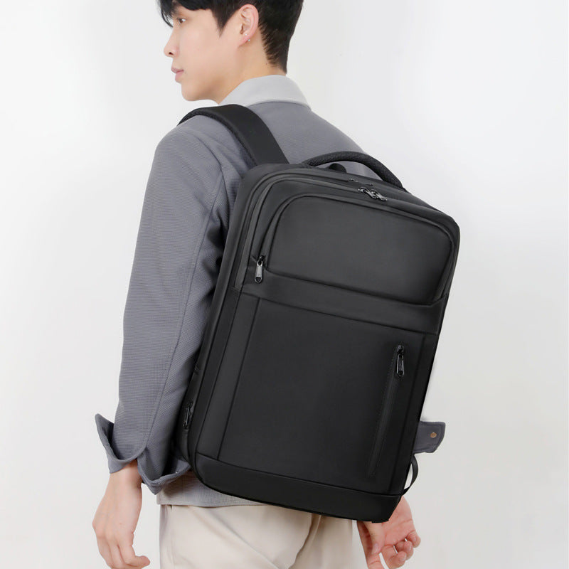 Sac à dos pour ordinateur portable d'affaires multifonctionnel résistant à l'eau de couleur solide