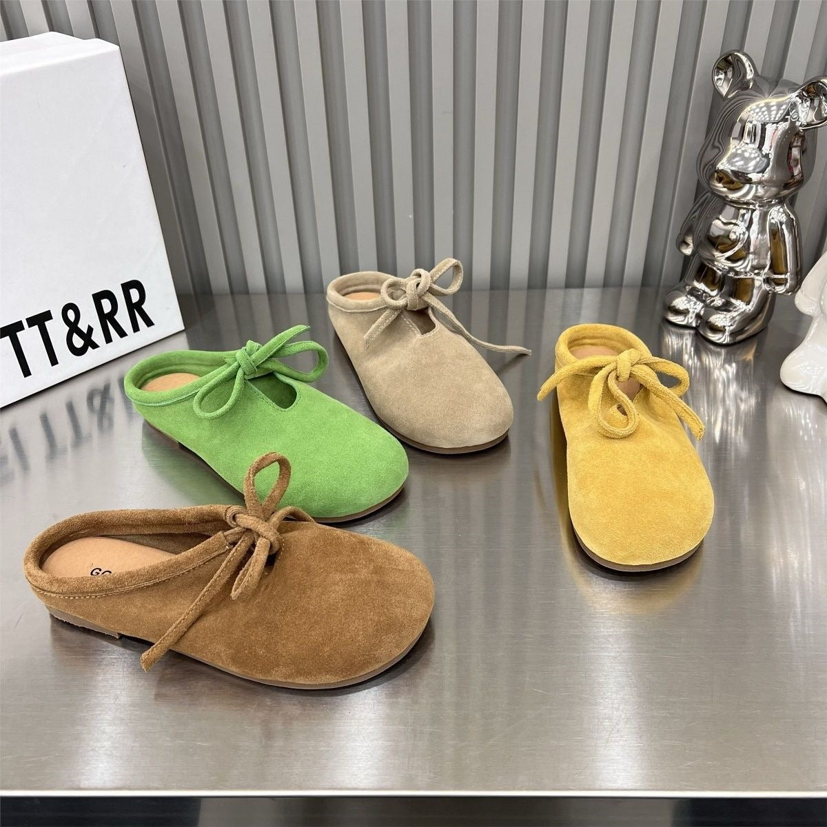 Baotou Suede Pompes Soles plates à faible coupe