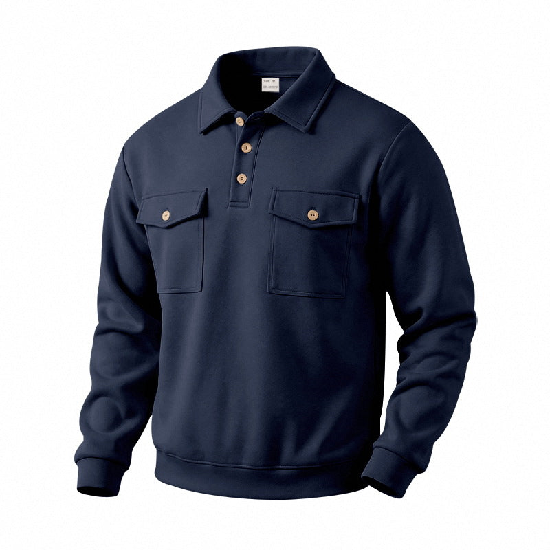 Homme Outdoor Casual Commuter Retro Sweatshirt à manches longues
