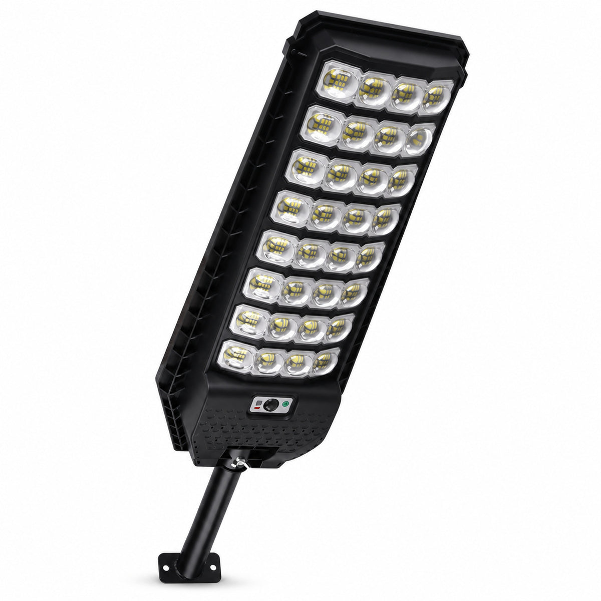 Solar Powered Motion Sensor Outdoor Light W7208 8 Noir pour Garden Yard Street Wall LED