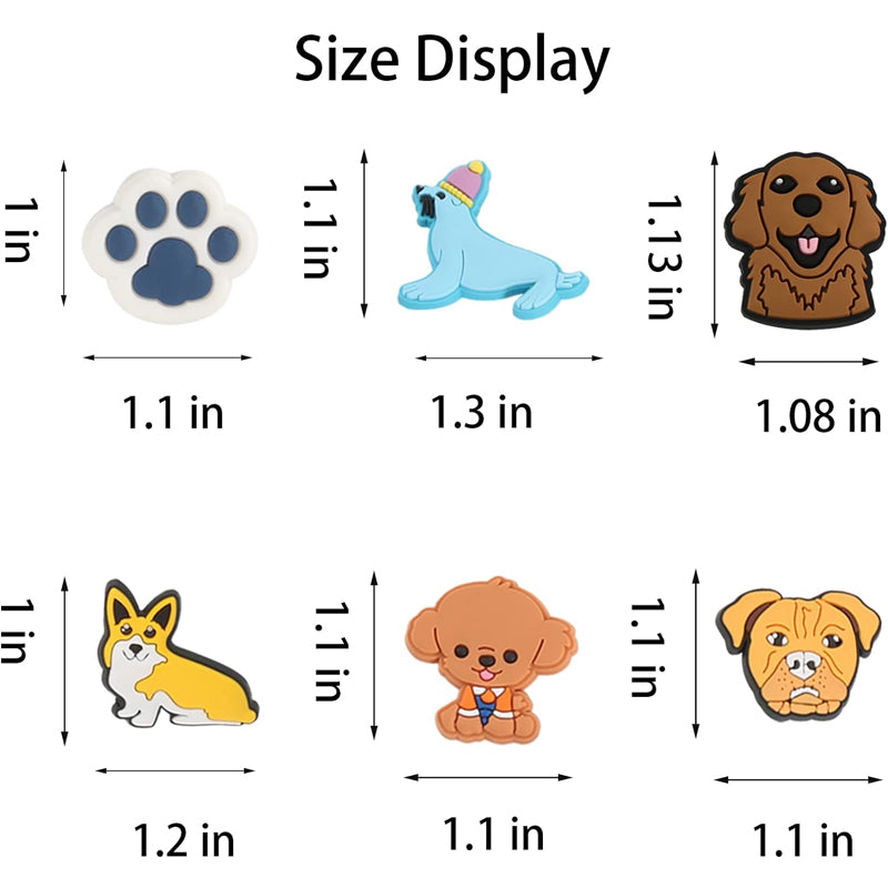 25pcs Cartoon Animal Dog série Chaussures Trou