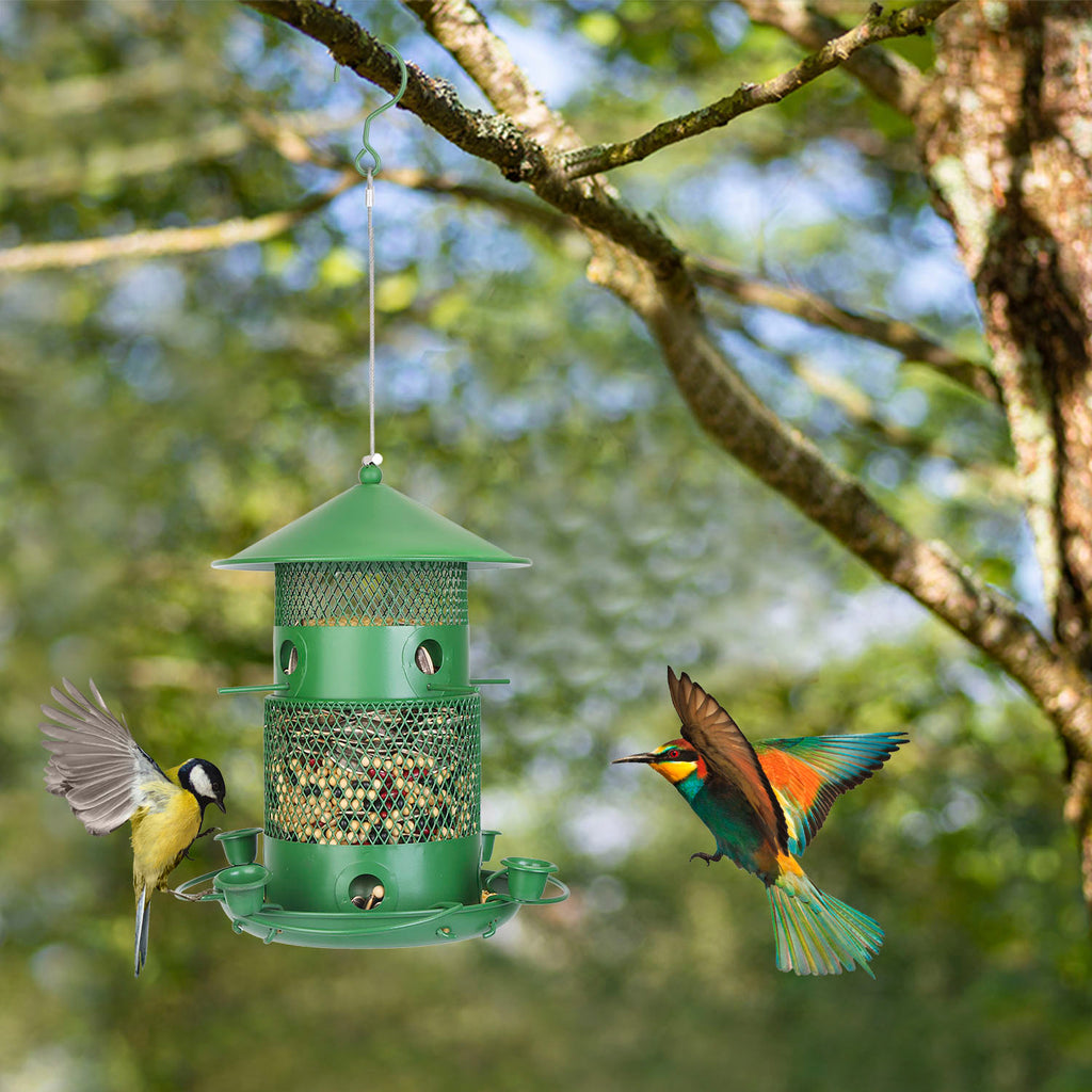 1Pc Wild Bird Feeder Squirrel-Proof Chew-Proof Metal Bird Seed Feeder Outdoor Hanging Bird