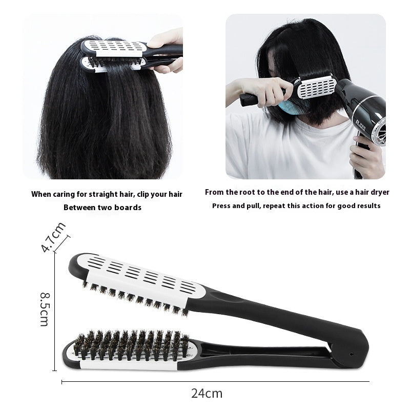 Peigne de pince de coiffure Bristle cheveux droits Styling cheveux droits Comb en forme de V
