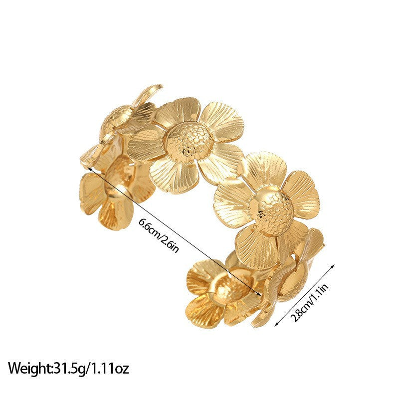 European And American Geometric Minimalist Cool Style Titanium Bracelet en acier avec coeur A