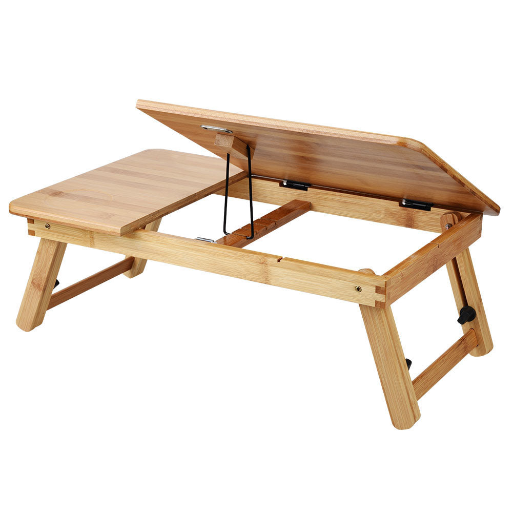 Portable pliable en bois Bamboo CompuLaptop Table Canapé-lit Bureau Ordinateur portable Stand réglable