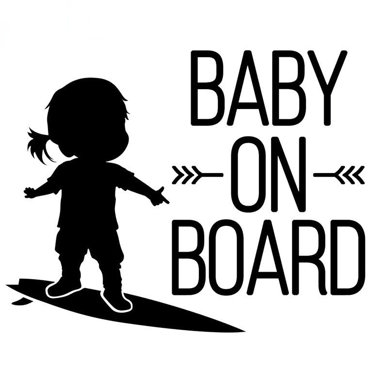 Différentes tailles Couleurs Auto Stickers Vinyl Decal Bébé à bord Signe Surfing Art Moto De