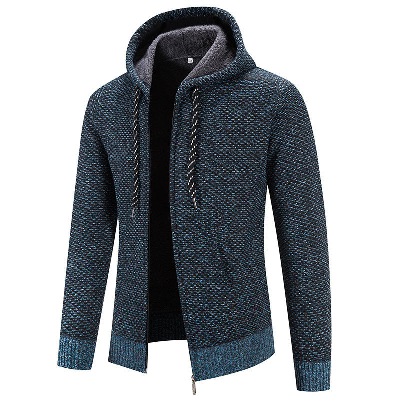 Cardigan en tricot pour hommes avec doublure en polaire