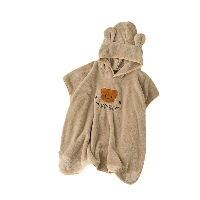 Fleece de corail Peignes de bain pour enfants Cloque de dessin animé Wearable