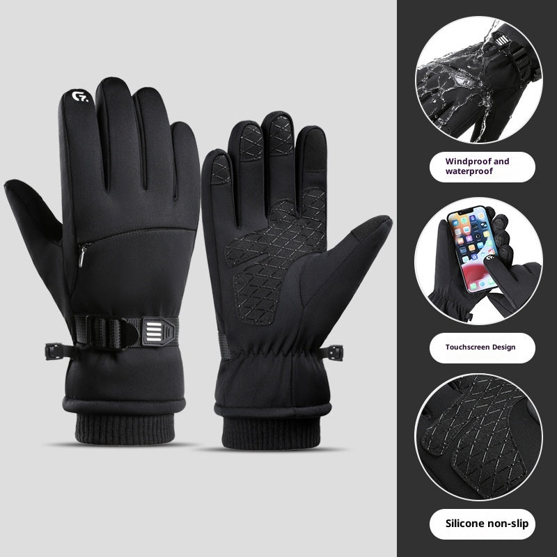 Gants imperméables épais et résistants au froid doublés de polaire