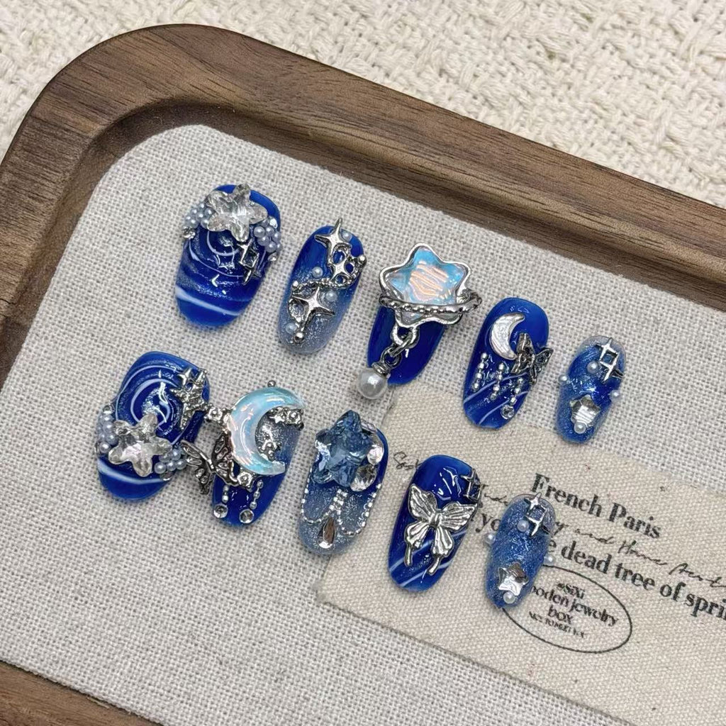 Blue Starry Night Art fait main avec un effet tonique équitable