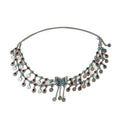 Retro Ethnic Style Butterfly Strass Waist Chain Avec Turquoise Coin Pendentif Tassel Bel