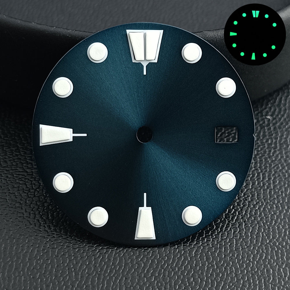 Accessoire de montre 28,5mm Cadran lumineux bleu-vert Pièce de remplacement
