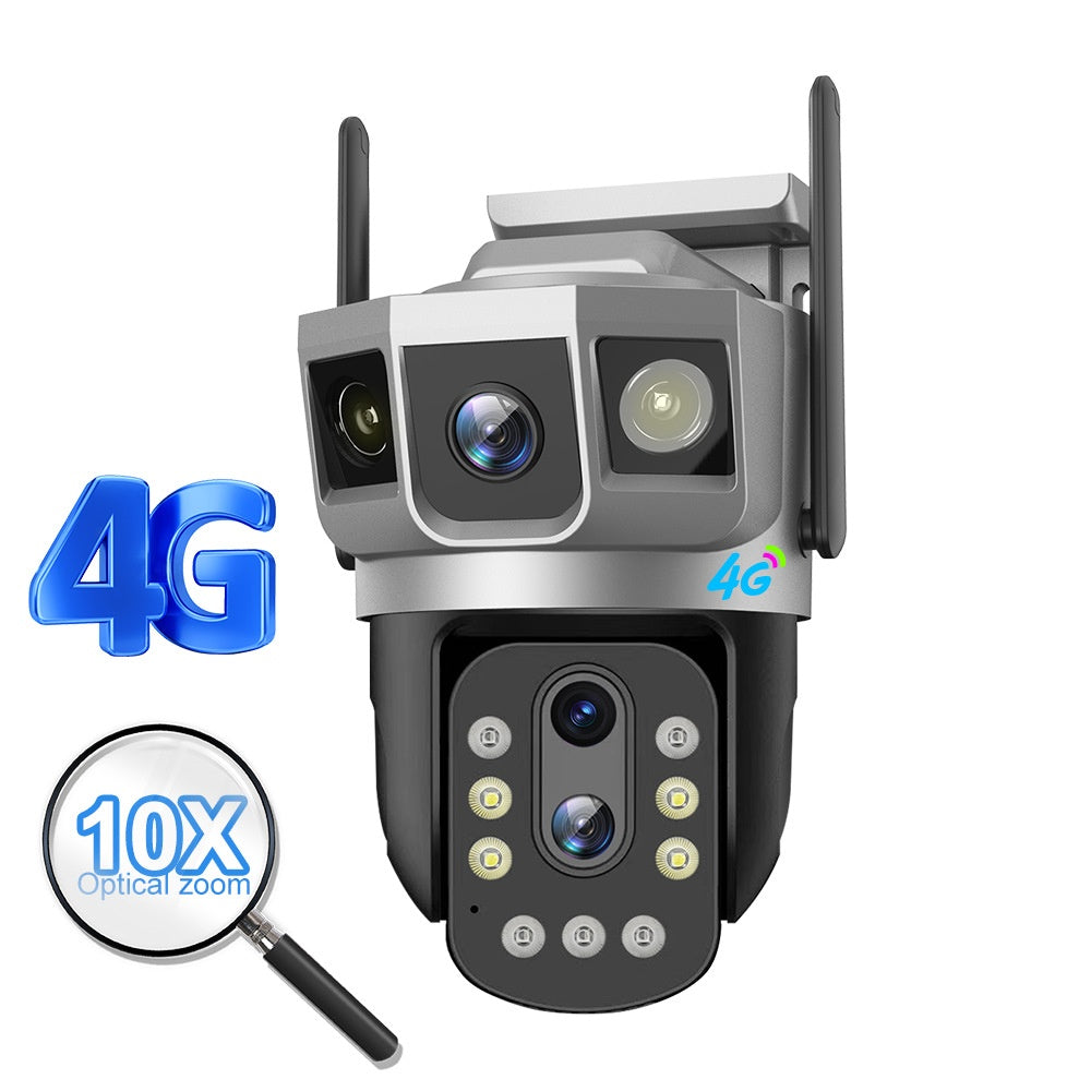 V380 3-écran 4G ménage extérieur 10 fois Zoom nuit vision HD Smart Monitor Caméra