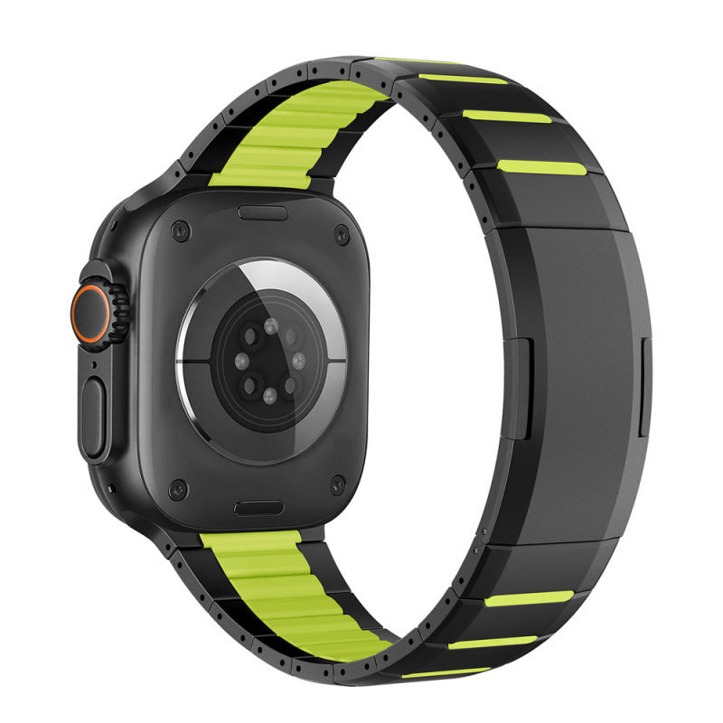Montre Bande en acier inoxydable Sports Wristband Courbé deux tons