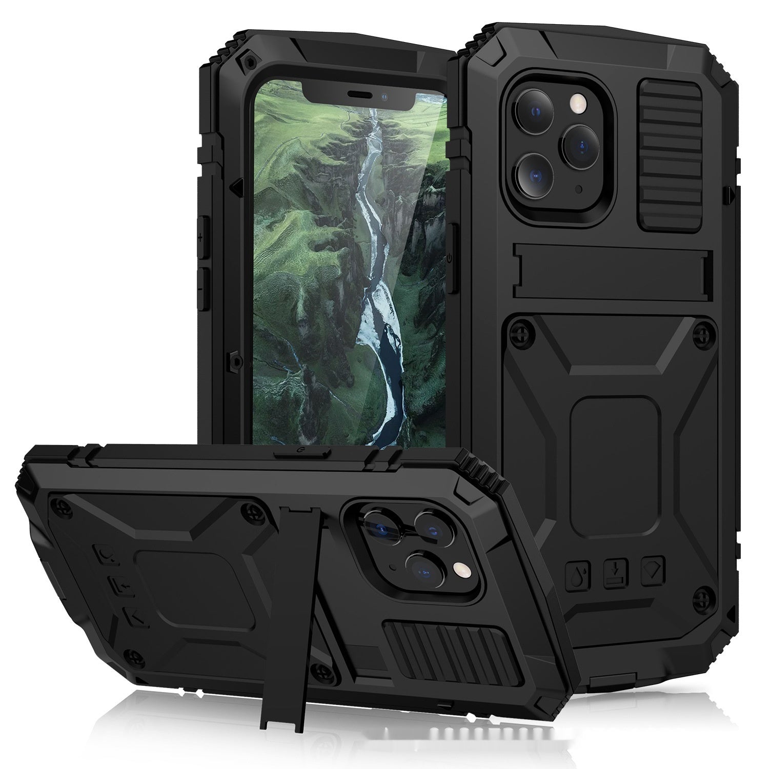 Case de téléphone mobile métal paquet complet anti goutte