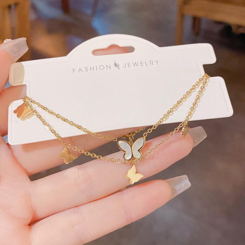 Butterfly Anklet pour les femmes haut 18k Or coloré Chaîne de pied tendance