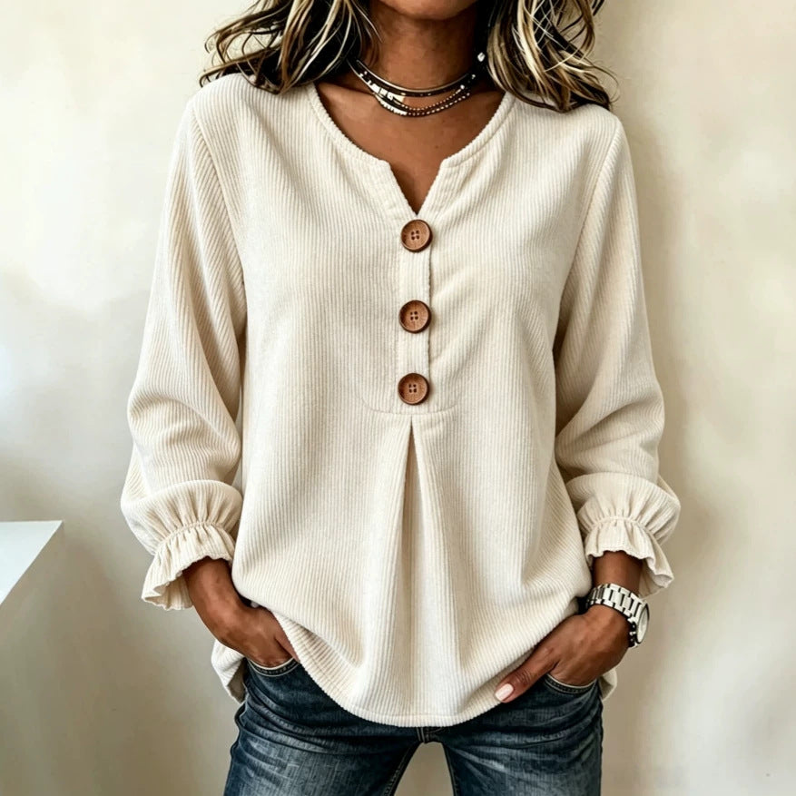 Blouse Corduroy à manches longues pour femmes