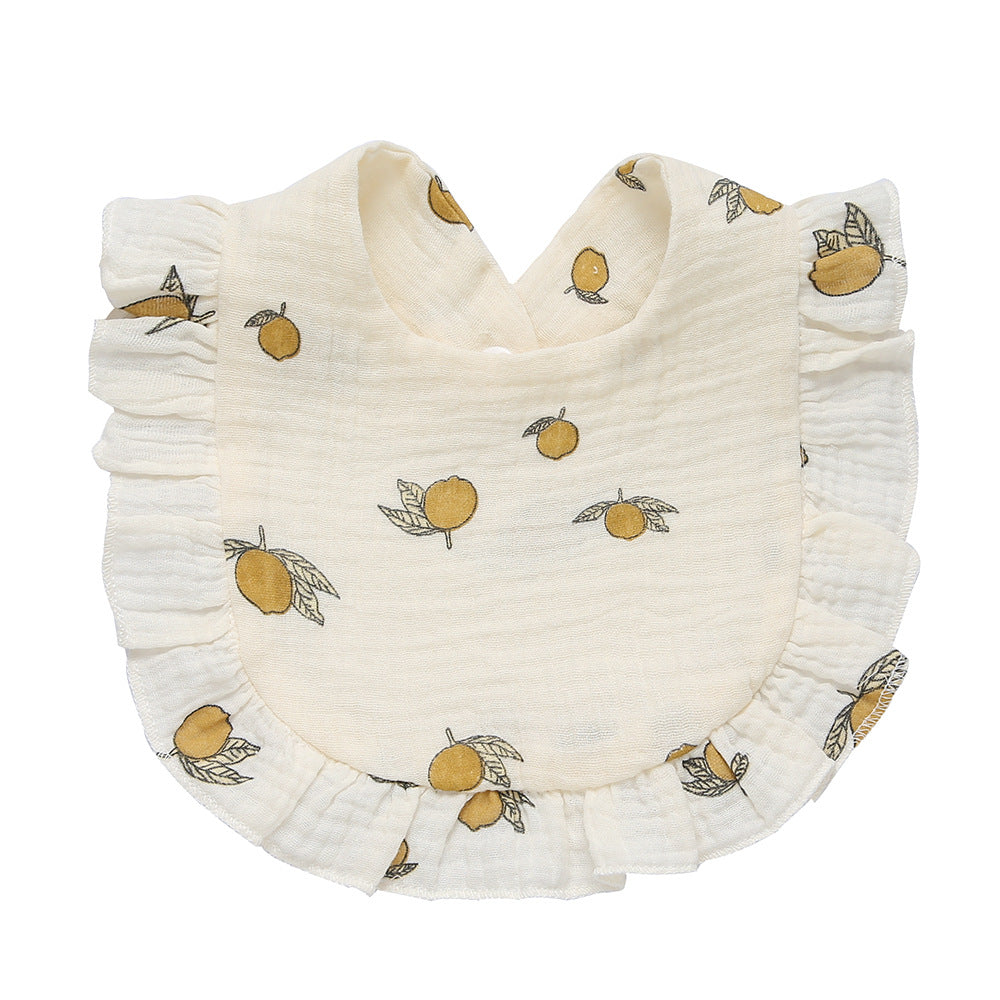 Bib de dentelle en coton pur imprimé pour enfants