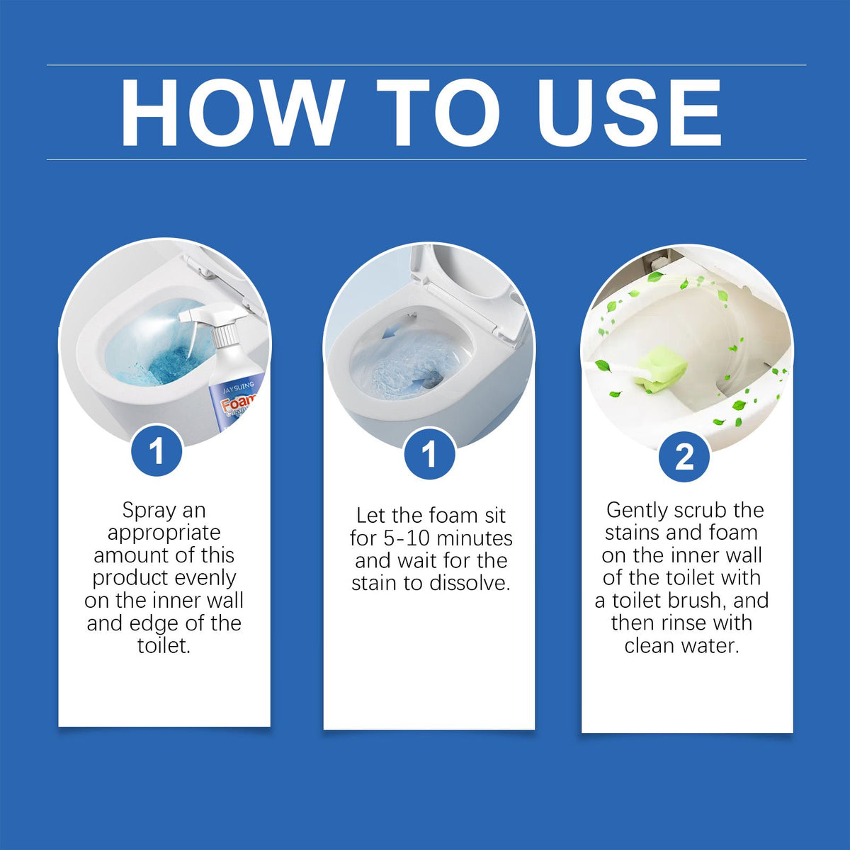 Vaporisateur de nettoyage du bol de toilette en mousse
